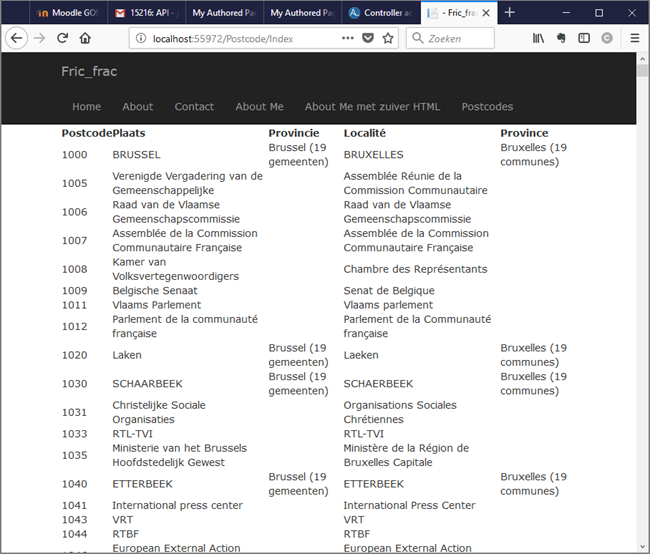 Postcode app in ASP.NET Core MVC